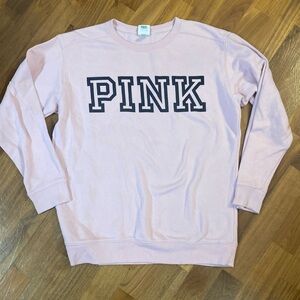 Pink, Victoria’s Secret, size Medium, pink/black crew neck
